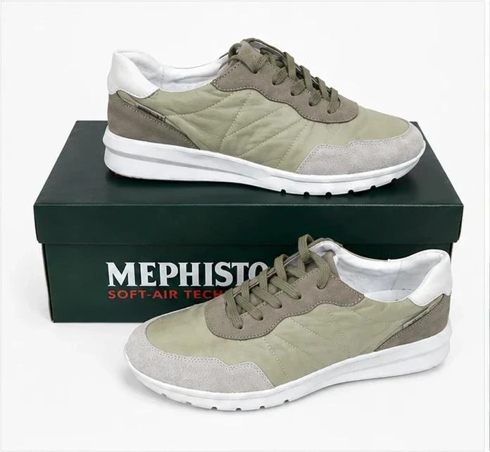 Baskets Mephisto Matcha kaki en cuir - Neuves avec boĂźte - Taille 41,5
